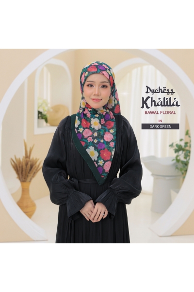 BAWAL FLORAL KHALILA - DARK GREEN